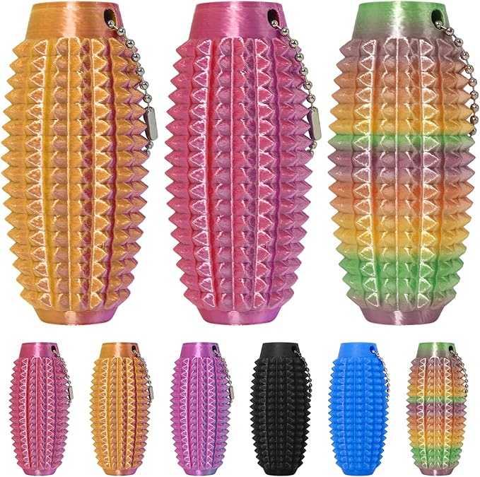 Little Ouchies Fidget Toys,Pain Stim Fidget Toy Reduce Stress for Adults,Anxiety Relief Pain Stim,Spiky Fidget Keychain for Anxiety and Stress Reduction,Novelty Gifts for Friends(1PCS/Rainbow)