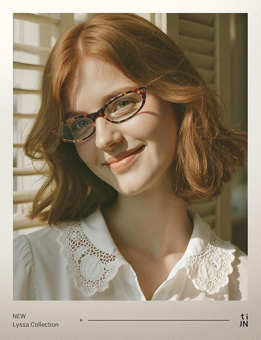 TIJN Olisa Blue Light Blocking Glasses for Women Men,Oval Glasses Frame Bluelight Glasses for Gaming/Computer/Screen