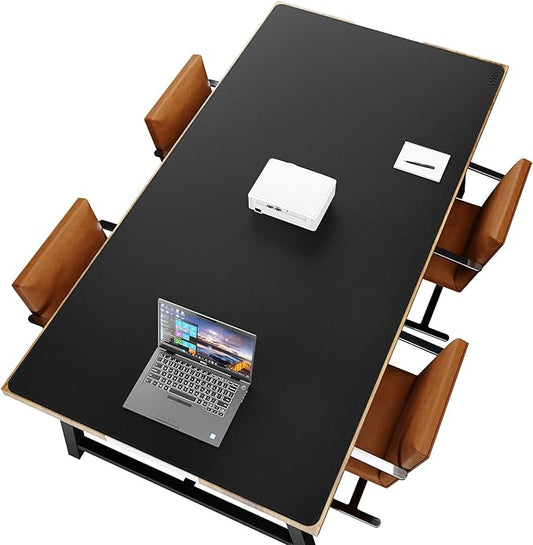 Vyaaa 78.7"x39.3" PU Leather Large Desk Mat (Black) - XXL Extended Mouse pad, Office Desk Protector, Non-Slip Computer Desk pad for Office, Gaming, Home
