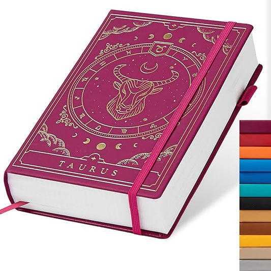 TIEFOSSI Constellations Dotted Journal Notebook-A5 Writing journals with 100gsm 400pages Paper, Hardcover Bullet Organizers Notebook for Women, Men, Teens (Taurus)