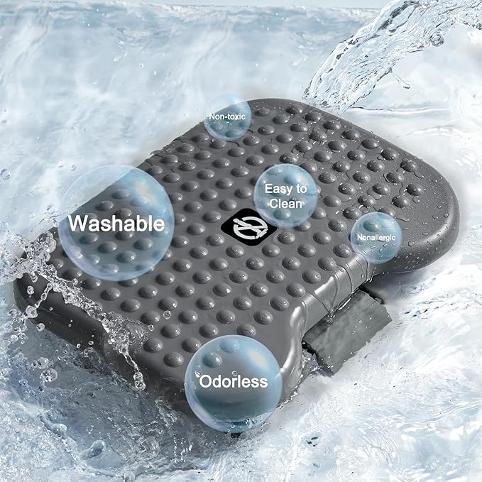 HUANUO Adjustable Desk Footrest, Foot Rest for Under Desk at Work with Massage, Adjustable Foot Stool with 3 Height Position & 30 Degree Tilt Angle Adjustment for Home, Office, Gray