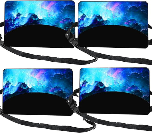 Airplane Footrest Adjustable Feet Rest for Plane Easy to Use Foot Hammock Airplane Travel Essentials Portable Light Leg Hammock for Plane Travel Accessories for Adult (Starry Sky, 4 Pack)