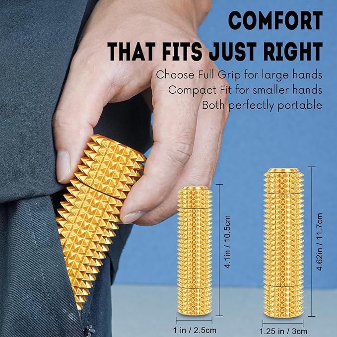 Fidget Roller Adults Teens Sensory Little Stim Gadget for Anxiety Relief Mild Ouchie,Desk Focus Tool Portable Hand Spinner Gifts Idea White Elephant Stocking Christmas(Gold,Compact Fit)