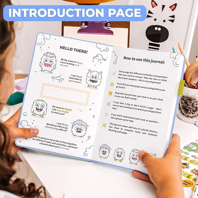 Clever Fox Kids’ Journal – Daily Feelings & Gratitude Notebook for 8+ Children – Child’s Planner & Mood Tracker for Journaling & Writing (Periwinkle)