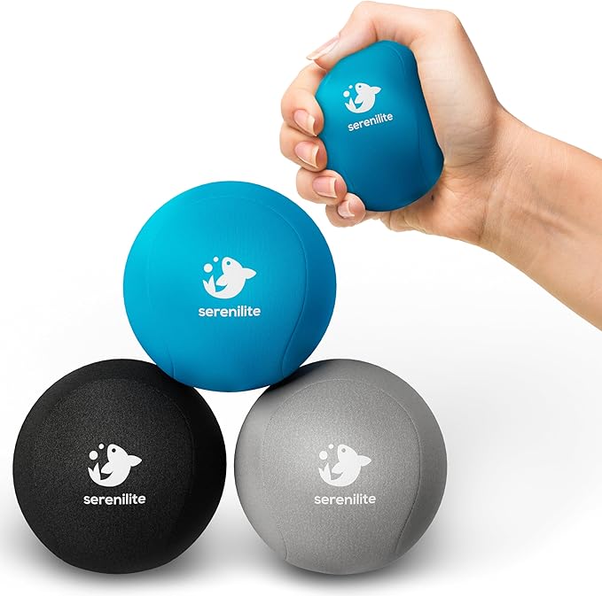 Serenilite Stress Balls for Adults, Squeeze Ball for Hand Therapy, Stress Ball, Hand Exercisers for Therapy & Grip Strengthening, Physical Therapy Balls, Hand Grip Strengthener.