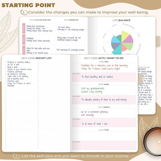 Clever Fox Self-Care Journal – Wellness & Daily Reflection Notebook – Mental Health & Personal Development Journal – Self-Care, Meditation & Mood Journal for Women & Men – Large (Seashell)