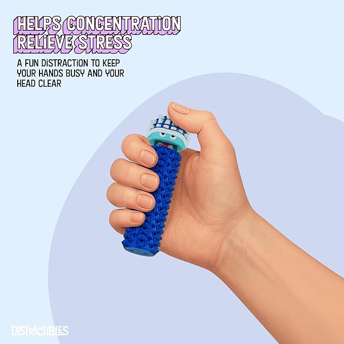 Shelly - Sensory Fidget Toy, Textured Pain Stim Device, Stress Relief for Focus and Concentration (Neon BlueSteel)