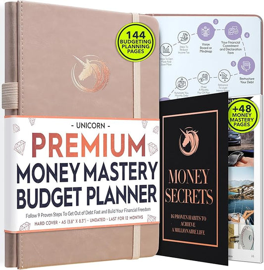 Financial Planner - Monthly Budget Planner & Monthly Bill Organizer | A 12-Month Journey to Financial Freedom | Bill Payment Tracker Organizer, Debt, Expense Tracker & Money Saving with Pockets