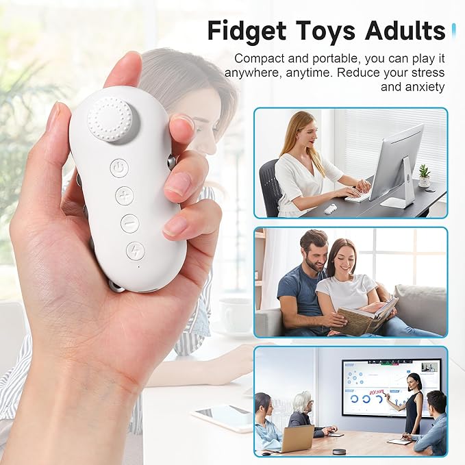 Microcurrent Fidget Toys for Adults - Stress Relief & Anxiety Relief Device, Handheld ADHD Sensory Toys to Improve Focus & Calm, Portable Design for Home, Office, Travel