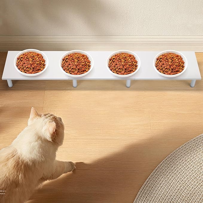 47 Inch Extra-Long Dual Monitor Stand Riser for 2 Monitors, Desk Shelf TV Riser Blocks, Wood and Steel Desktop Riser for Computer, Laptop, Printer, Home Office Organization, White