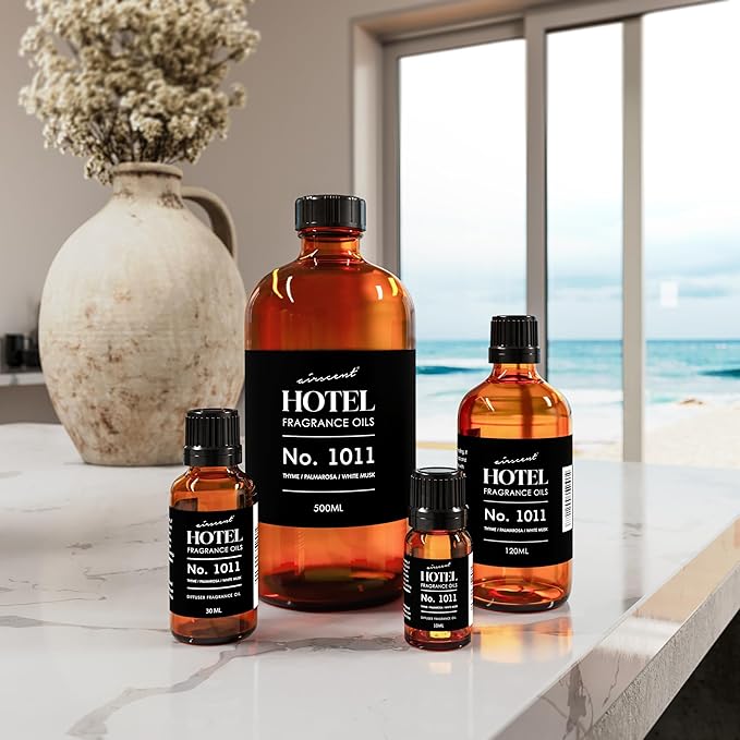 AirScent Hotel Diffuser Oil No. 1011 Inspired by The Beach Villas Hotel Scent - Premium Fragrance Oil for Ultrasonic and Waterless Diffusers and Crafting - 30 mL, 1 fl oz Glass Dropper Bottle