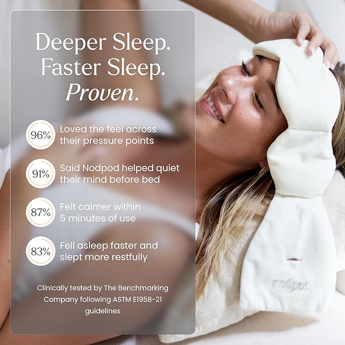 Nodpod Gentle Pressure Sleep Mask | Patented Light Blocking Design for Sleeping, Traveling & Relaxation - Bone