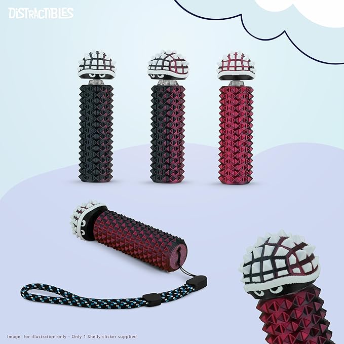 Shelly - Sensory Fidget Toy, Textured Pain Stim Device, Stress Relief for Focus and Concentration (Neon Crimson)