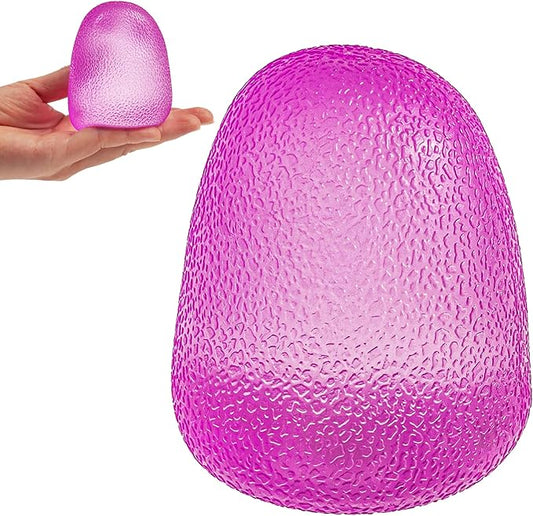 GummiFlex Mega Sensory Stress Toy – High-Density Gel-Filled, Slow-Rising, Textured Fidget Toy for Stress & Anxiety Relief, Hand Workout – ADHD, Autism, Office & Students – 3.5", 1Pc, Purple