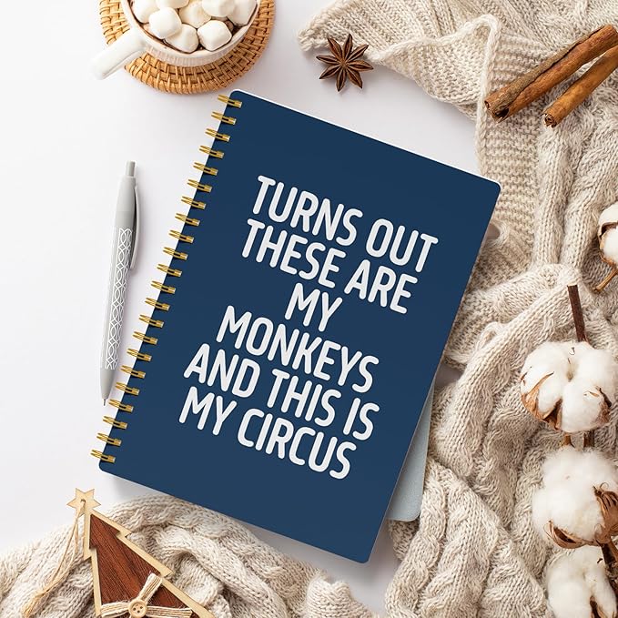 EKGJW Funny Notebooks for Work,Navy Blue Aesthetic Journal, Funny Boss Day Gifts, Boss Gifts for Men Women, Funny Gifts for Boss, Boss Office Decor, Spiral Notebook 5.5x8.3 Inch