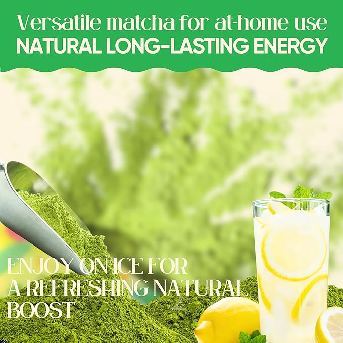 Lemonade Matcha 50g (25 Servings) | Sugar-Free Ceremonial Japanese Green Tea Powder with Crystallized Lemon and Monk Fruit | 20mg caffeine per serving | Detox and Calm Energy | Miaroo