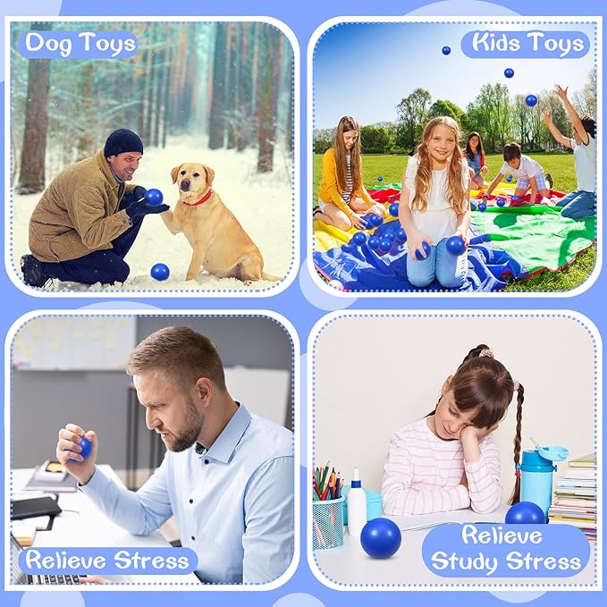 24 Pcs Blue Foam Stress Ball Squeeze Stress Relief Balls for Kids and Adults Hand Exercise Sensory Relief Toys for Anxiety ADHD Autism （Blue）