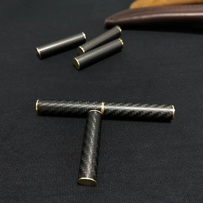 EDC Fidget Toys Stress Relief for Adults Magnetic Metal Carbon Fiber Three-Section Rotating Creative Gift