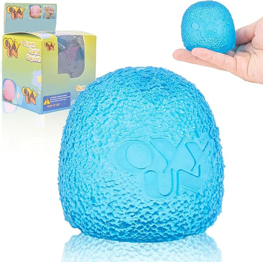 Textured Stress Ball - Fidget Toys for Anxiety Stress Relief, Hand Therapy Squishy Ball, Fidgets for Classroom Student, Fidget Toy for Kids Adults Children Teens (Blue Ellipsoid)