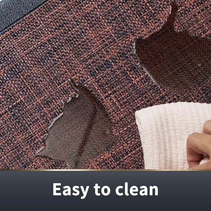 J&V TEXTILES Hillside Oversized Oil- and Stain-Resistant Anti-Fatigue Kitchen Mat (Single Burgundy)