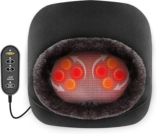 Snailax Shiatsu Foot Massager with Heat,Gentle Foot Warmer,2-in-1 Electric Feet Massage,Kneading Massagers for Back,Leg,Feet Warmer Under Desk,Gifts for Women,Men