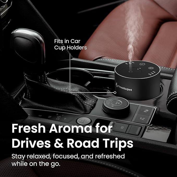 LiteMist Waterless Essential Oil Diffuser - Aluminum Aromatherapy Oil Diffuser, Rechargeable USB-C Scent Diffusers for Home, Car & Office, Quiet Operation, 0.35oz/0.7oz Bottle Capacity