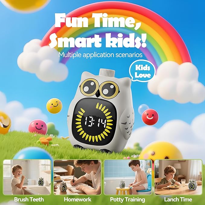 Digital Visual Timer for Kids, Potty Training Timer for Toddler 99-Minute Silent Countdown Timer for Kids Time Management Tool with Pause Function