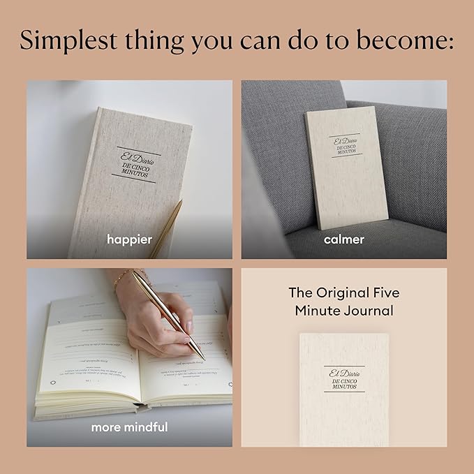 Intelligent Change: The Five Minute Journal - Daily Gratitude Journal for Happiness, Mindfulness, and Reflection - Undated Life Planner (Spanish Version)