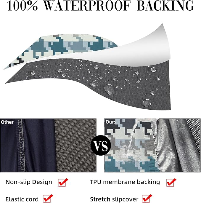 8Pcs Stretch Patio Cushion Covers Outdoor Cushion Cover, Jacquard Stretch Cushion Covers, Cover Replacement, Outdoor Sofa Covers, Washable Furniture Couch Cushion Cover (Mosaic)