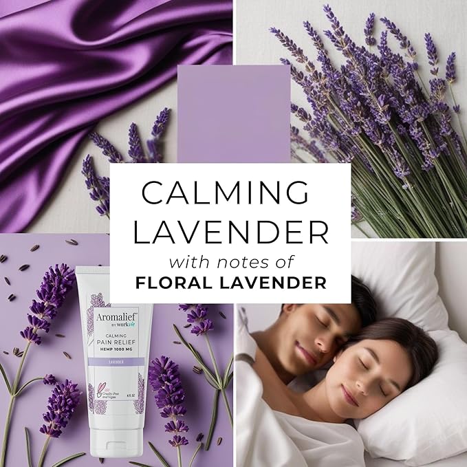 Hemp Cream with Lavender Aromatherapy - 1000MG Made in USA - Muscle & Joint Relief - Menthol, Glucosamine, Chondroitin MSM - Vegan