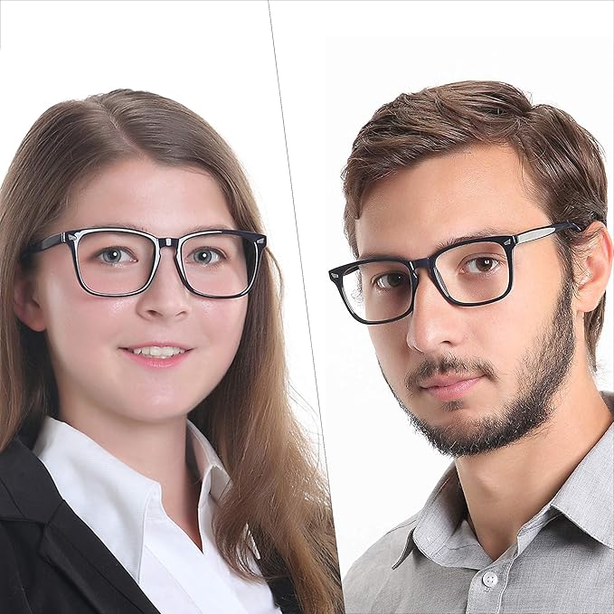 YEIN Bifocal Reading Glasses with Blue Light Blocking Lenses, Bifocal Reader for Women and Men, Vintage Square frame with Spring Hinge (+0.75/+3.50 magnification)