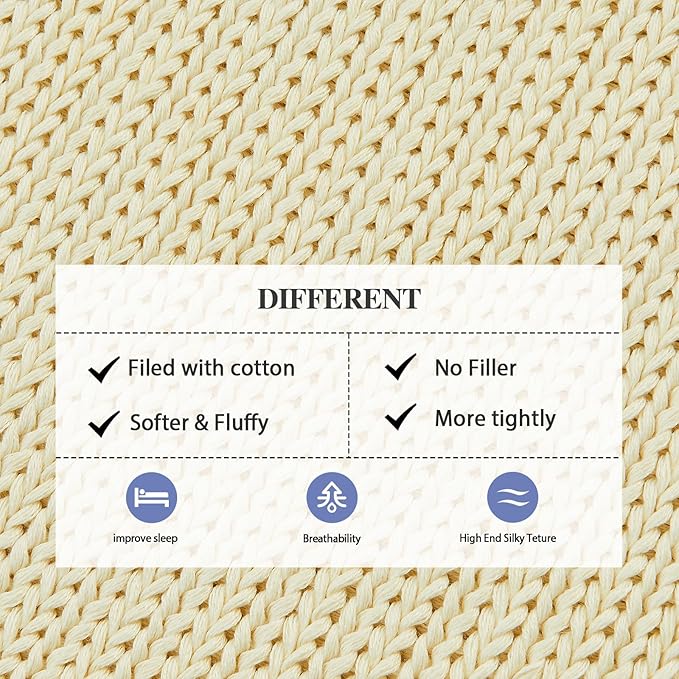 L'AGRATY Knitted Weighted Blanket - 48"x72" 15lbs Cooling Chunky Knit Heavy Blanket for Adults Braided Crochet Throw Thick Cable Yarn Knit Decorative Blanket No Beads Evenly Weighted Machine Washable