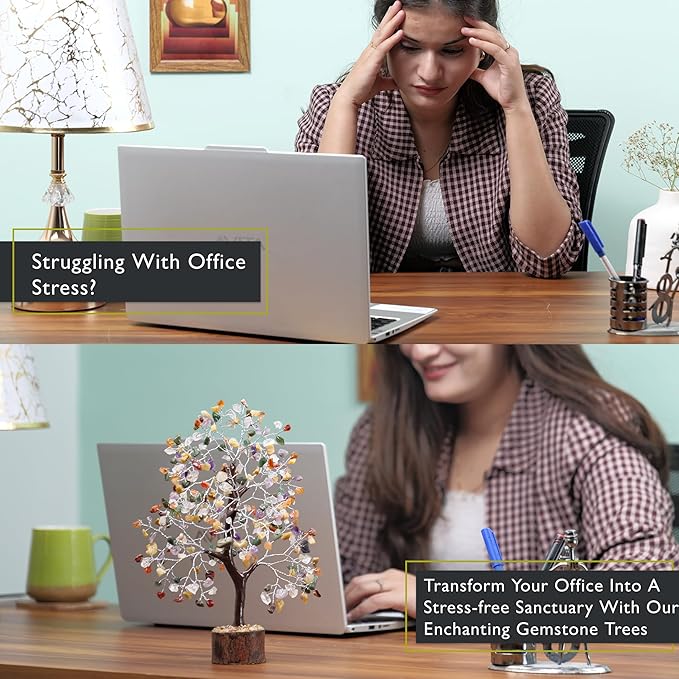 FASHIONZAADI Premium Crystal Tree of Life – 7 Chakra Tree for Healing, Positive Energy, Luck & Manifestation – Gift-Ready Packaging – Ethically Handcrafted Spiritual Gifts for mom