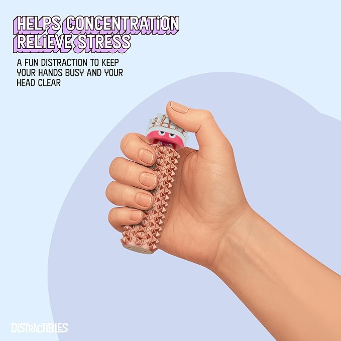 Shelly - Sensory Fidget Toy, Textured Pain Stim Device, Stress Relief for Focus and Concentration (Neon Rosé)