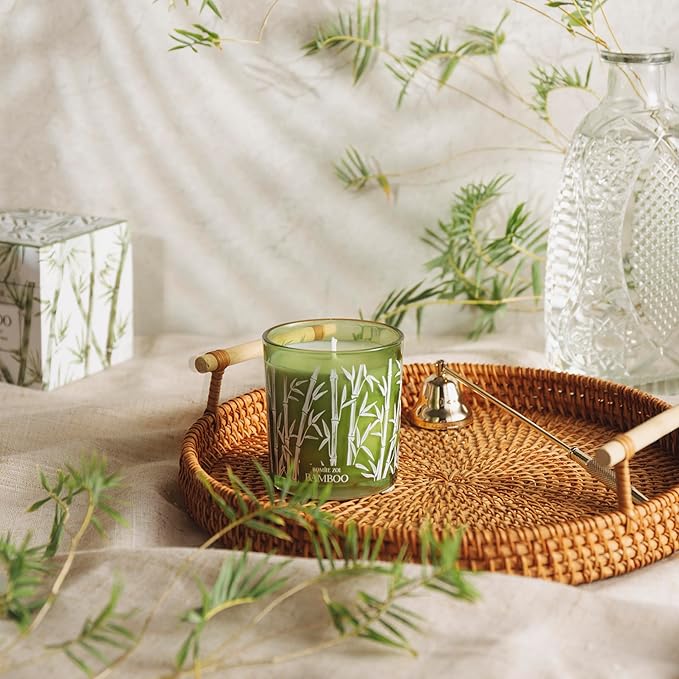 Aromatherapy Jar Candle - 6oz Soy Wax Candle - Infused with Bamboo Aroma - with Beautiful Keepsake Box Special