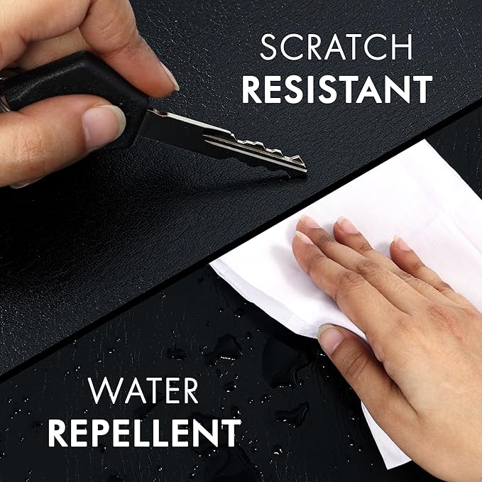 Elizo Leather Desk Mat Desk Pad Blotter Set - Real Full-Grain Leather (32x16) 2-Layer Genuine Desk Cover Protector & Large Mouse Pad | Computer Keyboard Desk Accessories for Office & Home