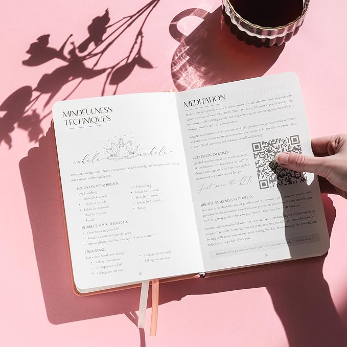 FINDING BALANCE Mental Health Journal – 6-Month Daily Journal with Prompts for Mindfulness, Self-Care & Healing – Anxiety & Depression Relief – Hardcover