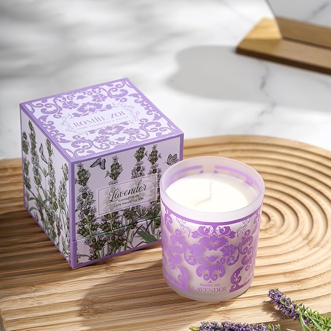 Scented Candle - Lavender - 6oz Aromatherapy Soy Wax Jar Candle for Home, Gifts for Women - 170g