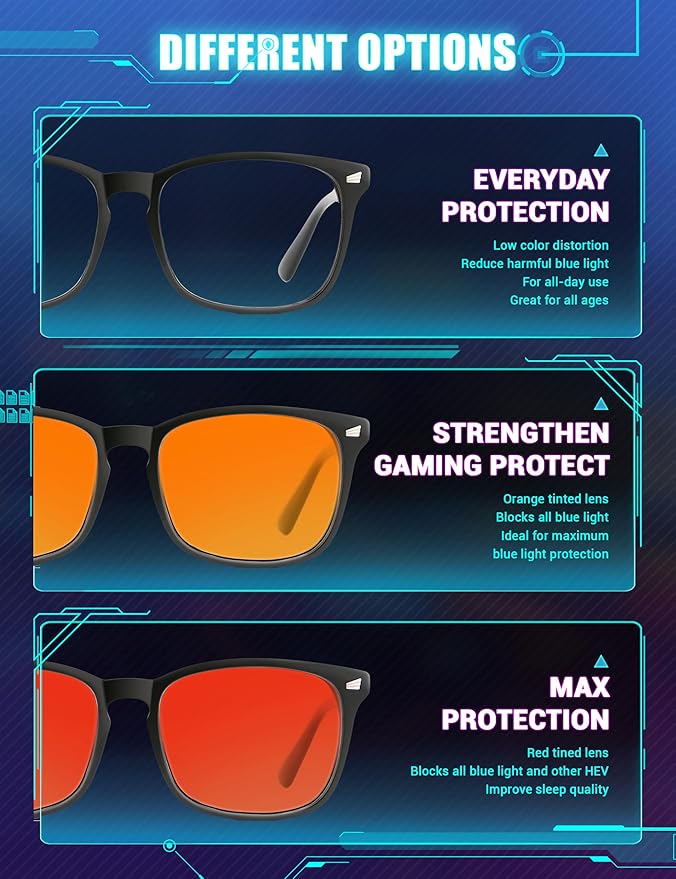 TIJN Sleep Glasses with Blue Green Light Blocking, Red Light Lens for Computer Gaming, Screen Fatigue & UV Protection