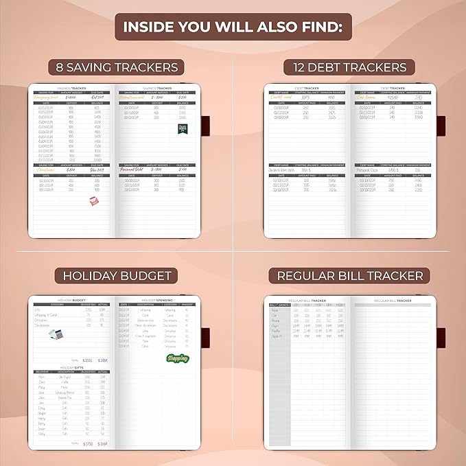 Clever Fox Budget Planner Pocket – Mini Expense Tracker Notebook. Monthly Budgeting Organizer, Finance Logbook & Accounts Book, Small (Brown)