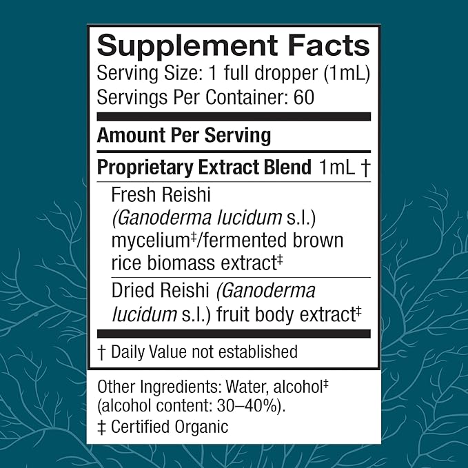 Host Defense Reishi Extract - Heart & Immune Health Support Supplement - Mushroom Supplement to Support Energy & Vitality - Reishi Supplement to Aid Overall Well-Being - 2 fl oz (60 Servings)*