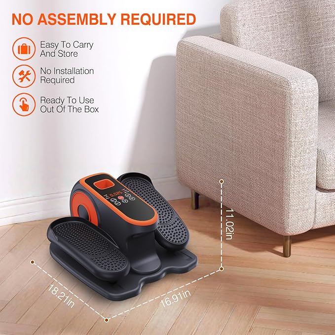 Under Desk Elliptical Machine, Electric Ellipse Leg Exerciser While Sitting for Seniors, Quiet Portable Elliptical Machine with 12 Adjustable Speeds, Seated Pedal Exerciser with Remote Control