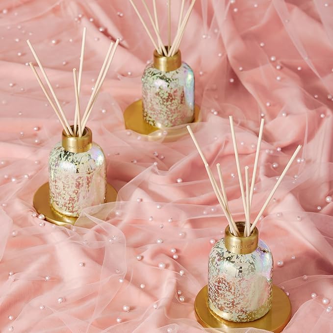 Capri Blue Reed Diffuser - Reed Diffuser Set Includes Scented Oil, Sticks, and Mercury Iridescent Glass Bottle - Home Decor Room Fresheners - Coconut Santal (5.7 fl oz)