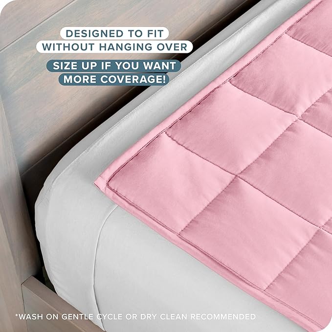 Bare Home Weighted Blanket Full or Queen Size 12lb (48" x 72") for Adults - All-Natural 100% Cotton - Premium Heavy Blanket Nontoxic Glass Beads (Light Pink, 48"x72")