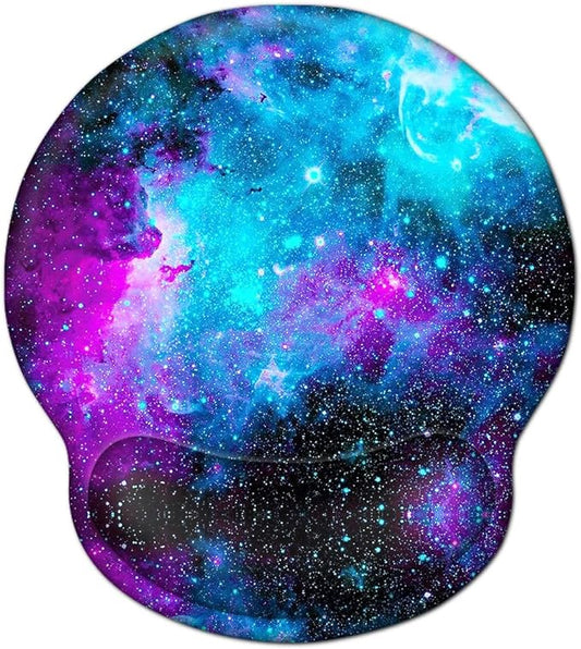 ToLuLu Mouse Pad with Wrist Rest Support, Gel Cute Mouse Pads Non Slip Rubber Base Mousepad, Ergonomic Mouse Wrist Rest Pad for Laptop Computer Home Office Working Gaming Pain Relief, Nebula Galaxy