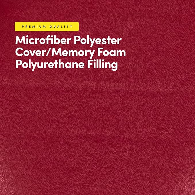 Sweet Home Collection Chair Cushion Memory Foam Pads Tufted Slip Non Skid Rubber Back U-Shaped 17" x 16" Seat Cover, 12 Pack, Faux Leather Burgundy Red