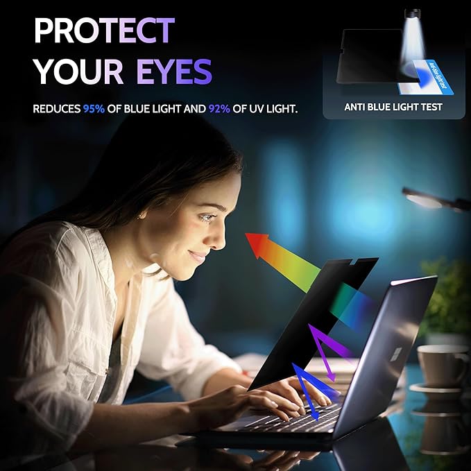 Privacy Screen for 13.5 Inch Surface Book 3/2/1, MagicSuction™ Removable Anti Spy Black Protector, Glare Blue Light Filter for Microsoft Laptop Computer Monitor
