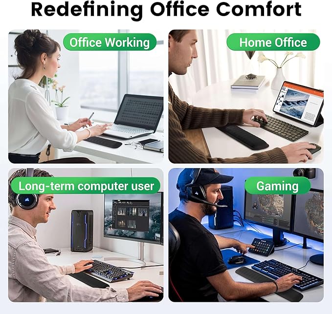 MEKASS Ergonomic Mouse Pad and Keyboard Wrist Rest Set, Super Soft Memory Foam Desk Wrist Support for Computer Keyboard, Non-Slip Arm Palm Rests Cushion for Typing Gaming Office (Dark Blue Marble)