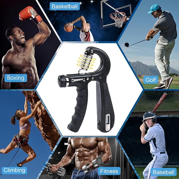 Hand Dynamometer Grip Strength Trainer - 397 Lbs / 180 Kgs Electronic Hand Grip Strength Tester Grip Strengthener Hand Exerciser Meter Digital Hand Grip Training Gauge for Sport Home School Use
