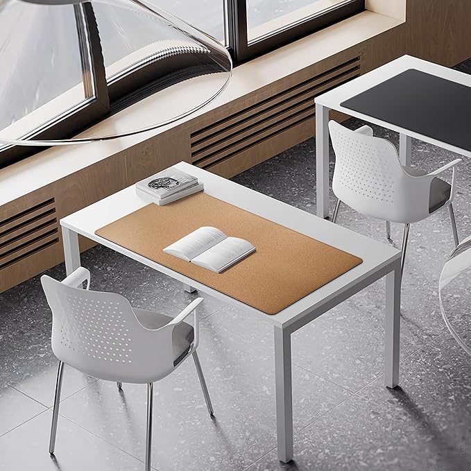 MAIDERN Leather Desk Mat, 35.4” x 19.6” Reversible Large Desk Pad Mat, Cork & Leather Large Mouse pad for Desk, Waterproof Computer Desk Mat for Gaming Home Office (Black)